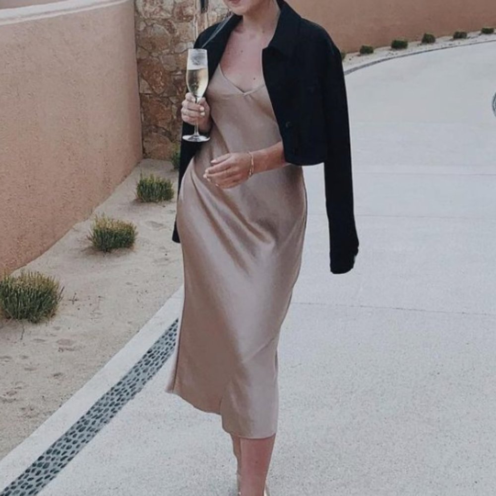 ARITZIA ROSE GOLD SLIP DRESS